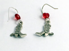 Sterling Silver Cowboy boot  w/ spurs dangle earrings- Cowgirl, boots, western