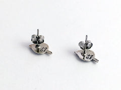Sterling Silver & Surgical Steel aspen leaf stud earrings- Leaves, aspens, trees