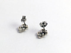 Sterling Silver & Surgical Steel Prickly Pear cactus stud earrings- Nopal, desert