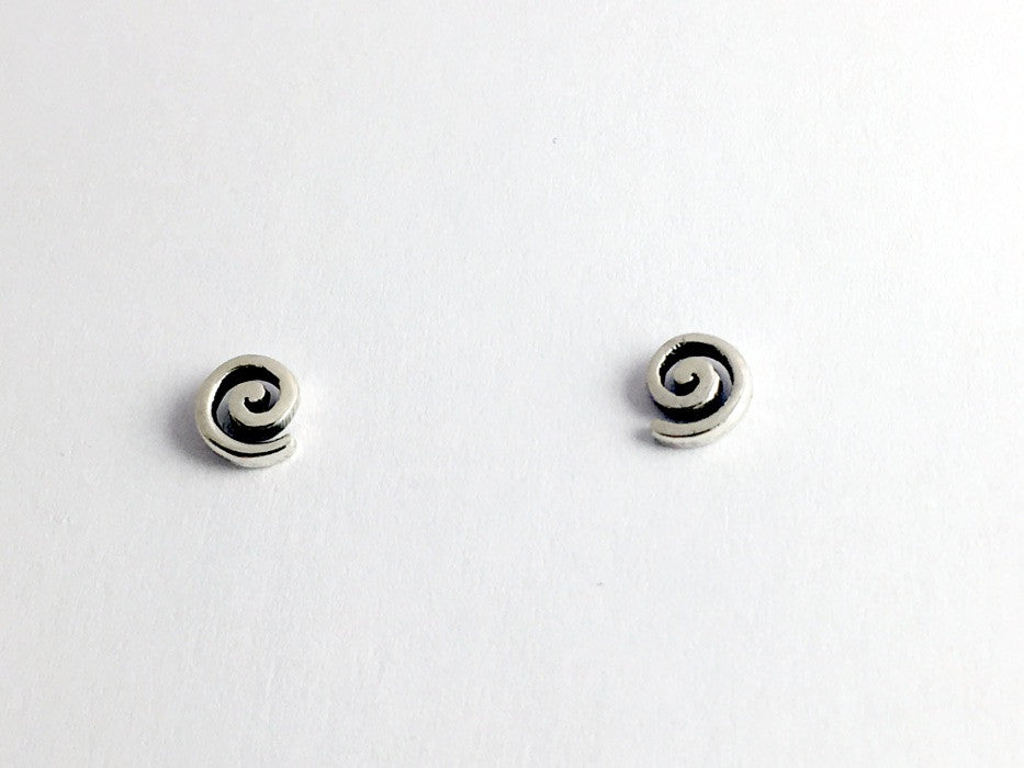 Sterling Silver small open spiral stud earrings-Celtic- spirals, 1/4 inch