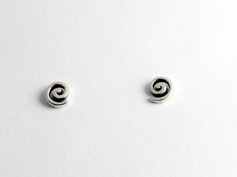 Sterling Silver small open spiral stud earrings-Celtic- spirals, 1/4 inch