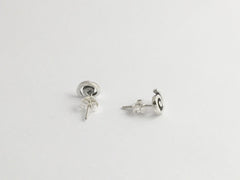 Sterling Silver small open spiral stud earrings-Celtic- spirals, 1/4 inch