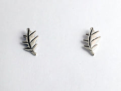 Sterling Silver & Surgical Steel oak leaf stud earrings- Leaves, oaks, trees