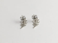Sterling Silver & Surgical Steel oak leaf stud earrings- Leaves, oaks, trees