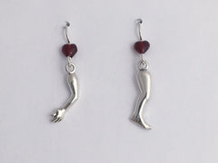 Sterling silver arm and  leg dangle Earrings-doctor, nurse, orthopedics, massage