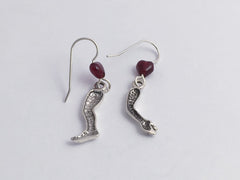 Sterling silver arm and  leg dangle Earrings-doctor, nurse, orthopedics, massage