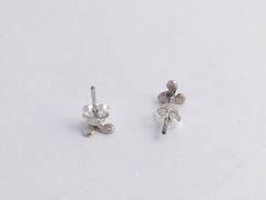 Sterling Silver tiny spiral triskelion stud earrings-Celtic-triskelions, triple