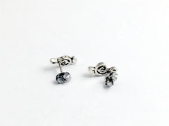 Sterling Silver and Surgical Steel medium Treble Clef stud earrings-music, choir