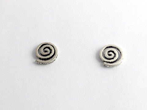 Sterling Silver & Surgical  steel spiral stud earrings-Celtic-spirals, rustic