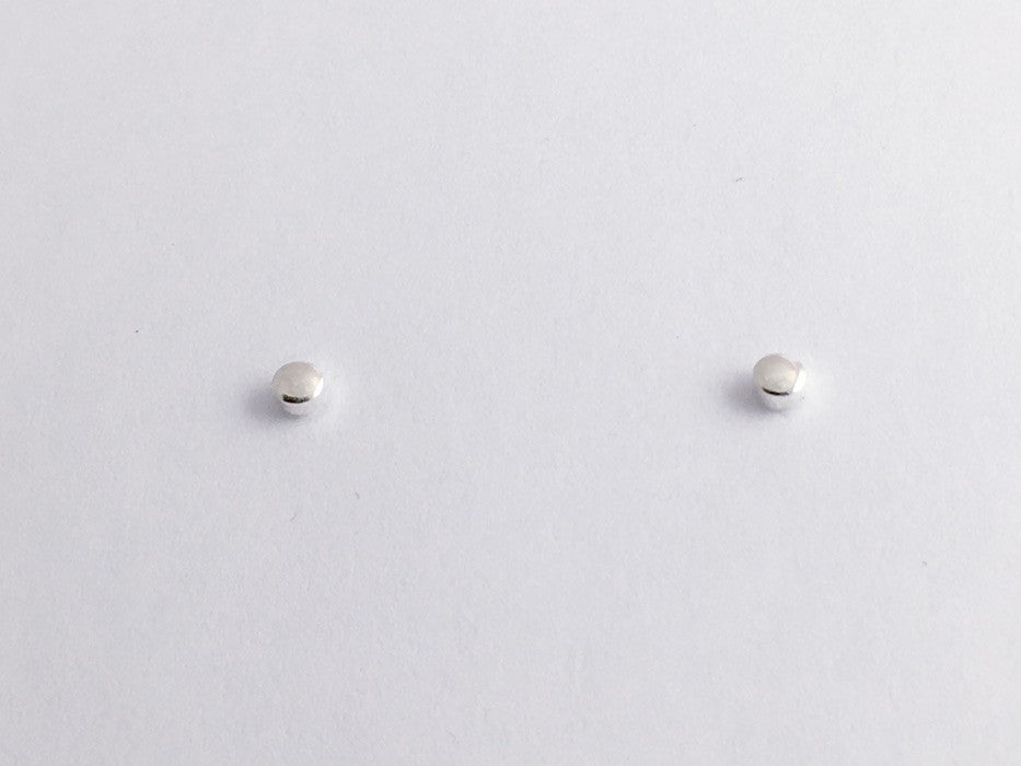 Sterling silver tiny 3mm dot stud earrings-studs
