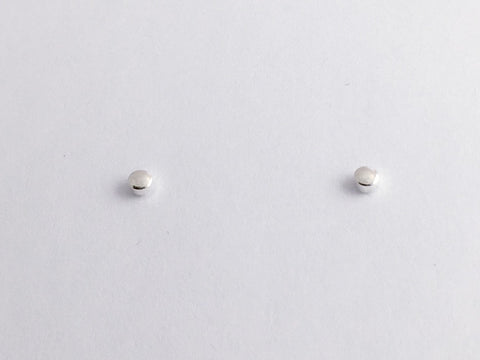 Sterling silver tiny 3mm dot stud earrings-studs