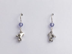 Sterling Silver tiny roller skate dangle earrings- skates, derby, team colors