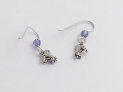 Sterling Silver tiny roller skate dangle earrings- skates, derby, team colors