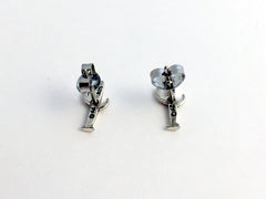 Sterling Silver & Surgical Steel small Saguaro cactus stud earrings-Sonoran desert