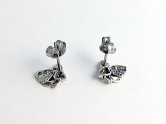 Sterling Silver & Surgical Steel Fancy Goldfish stud earrings- Veiltail, Ryukin, fish