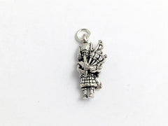 Sterling Silver Bagpiper Charm or pendant- Celtic, Music, Bagpiper, Piper, Bag