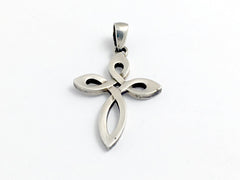 Sterling Silver Large Simple Celtic Cross pendant, 1 5/8 inch long,
