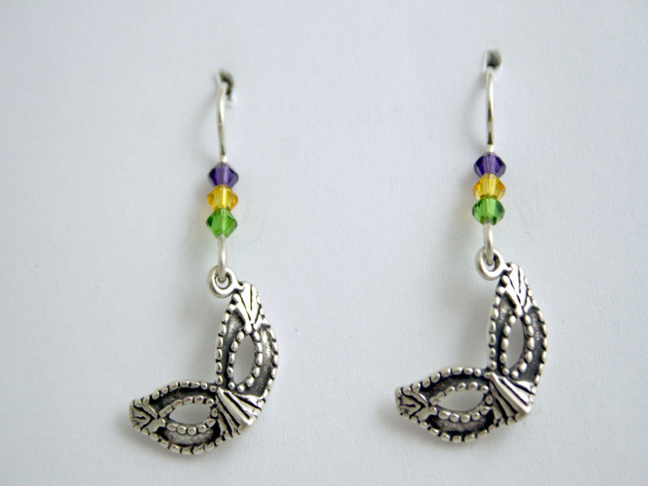 Sterling silver Mask dangle Earrings-Drama-Mardi Gras, Carnival,New Orleans,Halloween