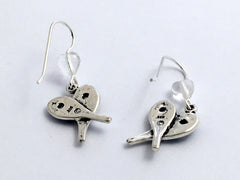 Sterling Silver Snowshoe dangle earrings--snow, winter, shoes, shoe, snowshoeing