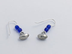 Sterling Silver tiny football dangle earrings- footballs, team colors, sports