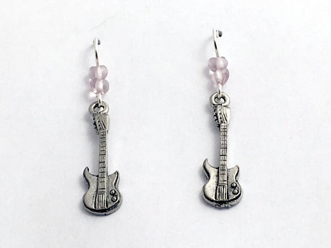 Pewter & sterling silver electric guitar earrings-music- musician, rock, guitars