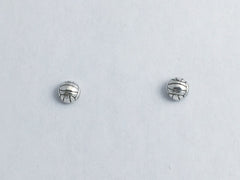 Sterling Silver & Surgical Steel small half round volleyball stud earrings-sport
