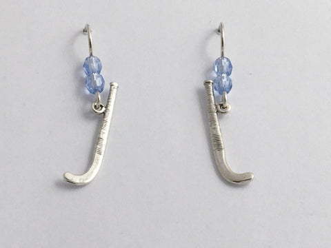 Sterling silver Field  Hockey Stick dangle Earrings- Team Colors, sports, sticks