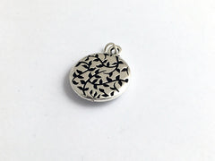 Pewter frame, blue softball, sterling silver heart pendant-resin, baseball