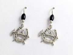 Sterling silver Farrier dangle Earrings-Horse Shoe, Equine, Farriers, Blacksmith