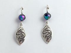 Sterling Silver Celtic double Trinity Knot dangle Earrings-knots,vintage crystal