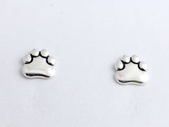 Sterling Silver and Surgical Steel Paw Print stud earrings-dog, cat- dogs, cats