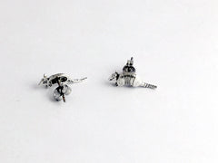 Sterling Silver and Surgical Steel armadillo stud earrings-armadillos- animal