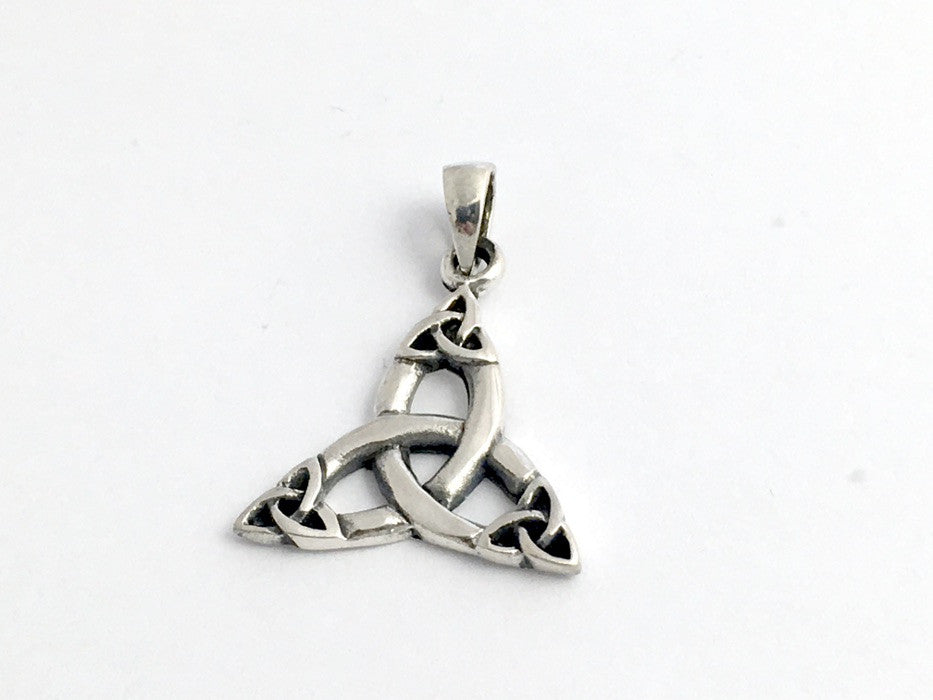 Sterling Silver Celtic Multiple Trinity Knot pendant w/ bail, Triquetra, Knots,