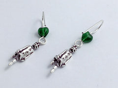Sterling Silver Irish Dancer dangle earrings-Feis, Feisanna, Celtic, Step, Dance