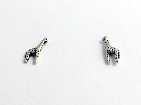 Sterling Silver giraffe stud earrings-giraffes, Africa, ungulate, animal, studs