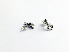 Sterling Silver giraffe stud earrings-giraffes, Africa, ungulate, animal, studs