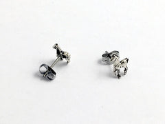 Sterling Silver & Surgical Steel tiny horse stud earrings-pony, colt, foal,equus