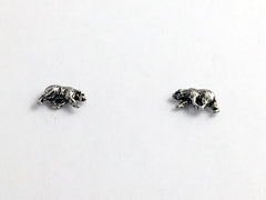 Sterling Silver & Surgical Steel tiny walking bear stud earrings-bears, ursa