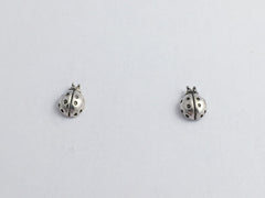Sterling Silver & Surgical Steel tiny ladybug stud earrings- insects, lady bug