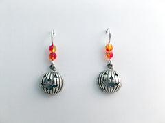 Sterling silver Jack O' Lantern dangle earring- Halloween, pumpkins, pumpkin