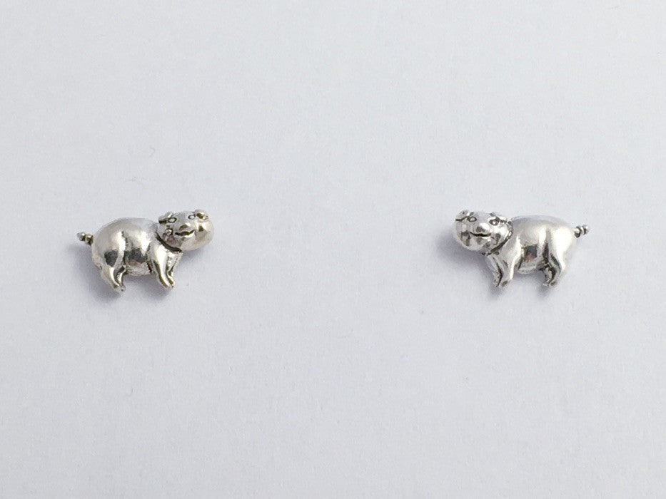 Sterling silver pig earrings deals
