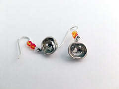 Sterling silver Jack O' Lantern dangle earring- Halloween, pumpkins, pumpkin