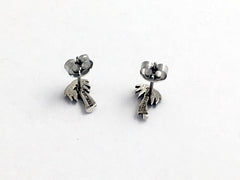 Sterling Silver & Surgical Steel palm tree stud earrings-beach, tropics, palms