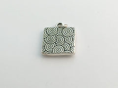 Pewter pendant with print of Irish Flag and sterling silver Shamrock- Ireland
