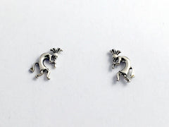Sterling Silver & Surgical Steel  Kokopelli stud earrings-Trickster, Southwest