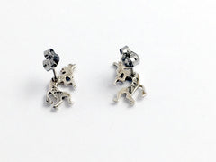 Sterling Silver & Surgical Steel  Kokopelli stud earrings-Trickster, Southwest
