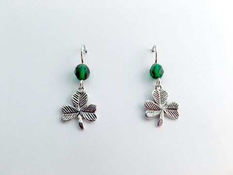 Sterling Silver lined  Shamrock dangle  Earrings-  Irish- Celtic- St Patrick's