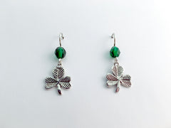 Sterling Silver lined  Shamrock dangle  Earrings-  Irish- Celtic- St Patrick's