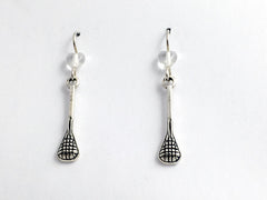 Sterling silver Lacrosse  Stick dangle Earrings-team colors, sticks, LAX, sports