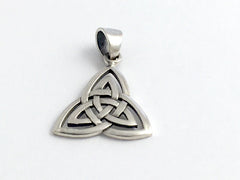 Sterling Silver Celtic Double Trinity Knot pendant w/ bail, Triquetra, Knots,